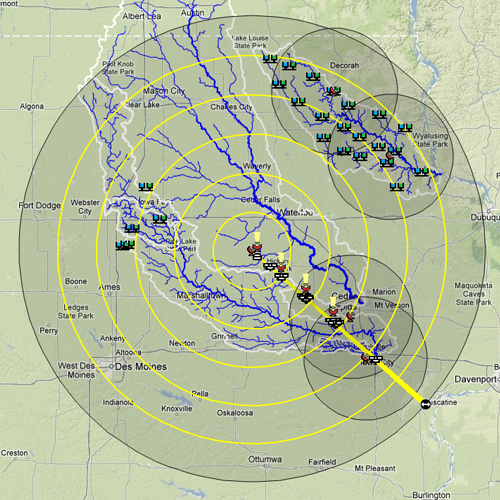 IFloodS Instruments map