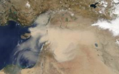 Middle East dust storm as shown by satellite