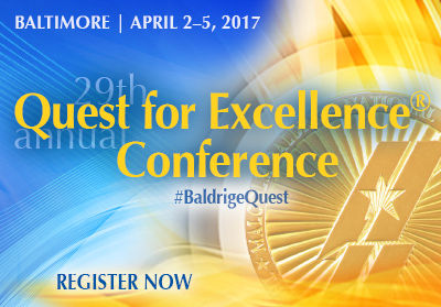 2017 Quest for Excellence Conference Register Now banner. Links to the registration page.
