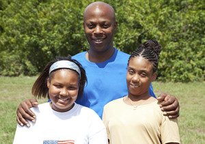 Father and two daughters 