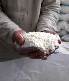 Flour made from Turkish wheat purchased for the Syria response. Photo credit: State Department
