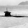 The Japanese mini submarine HA-19 (similar to the mini sub sunk by the USS Ward), which washed ashore on December 8, 1941. 