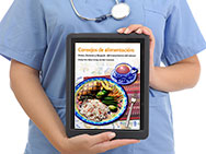 Doctor Holding Tablet Showing Eating Hints Patient Publication PDF