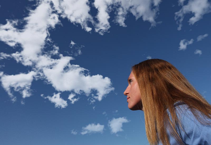 Person looking to the sky