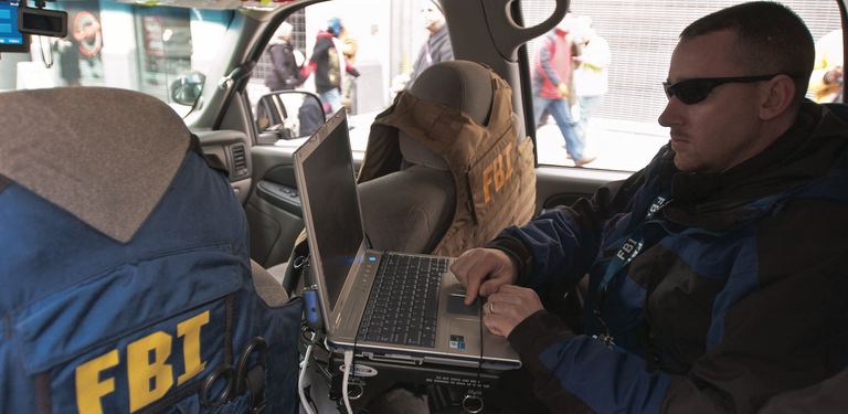 A Washington Field Office agent helps provide security during the inauguration of President Obama in 2009.