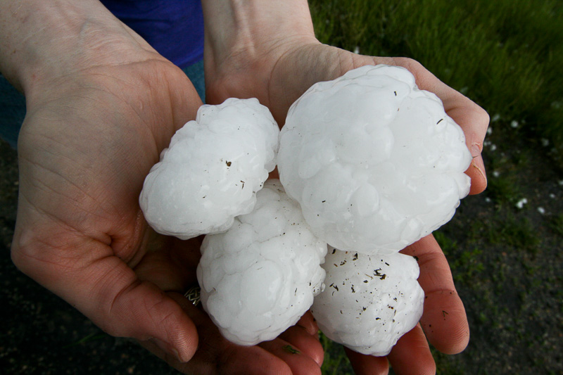 Very large hail