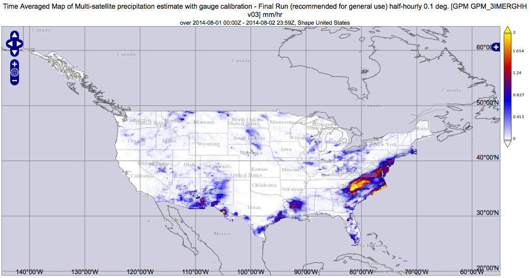 Figure 5. Map of IMERG data that uses all three optional tweaks.