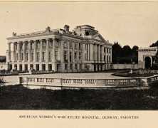 American Women's War Relief Hospital, Oldway, Paignton, a large columned building with a large paved courtyard.