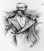 Mr. Morse of Massachusetts. Drawing by Thomas Nast, published 1890