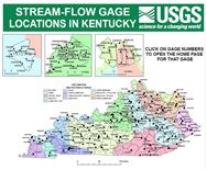 USGS Kentucky stream-flow gage locations map - click for larger image