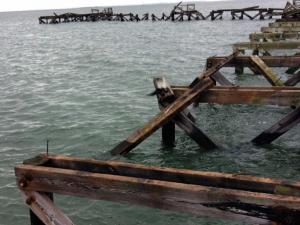 Destruction to the Norwalk Calf Pasture Pier caused by Hurricane Sandy