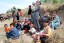 Ethnic Uzbeks gather near the Kyrgyz-Uzbek border in southern Kyrgyzstan, on Saturday, June 12, 2010, to seek refuge in Uzbekistan from mobs of Kyrgyz men attacking the minority Uzbek community. Photo: AP