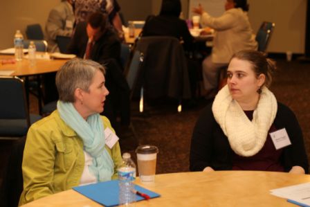 Ellen Zinkiewicz, Nashville, TN Workforce Board and Michele Wiggins, Goldsboro, NC collaborate.