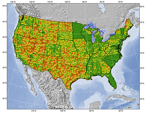 Map of GEOID12B Estimated Accuracy