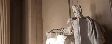 Statue of President Lincoln at the Lincoln Memorial