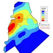 Rainfall Distribution Map for Charlotte, NC, 2015 December 29th