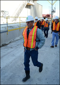 BLM Wyoming RAC members tour the Wyo-Ben Lucerne Bentonite Plant in March 2014.