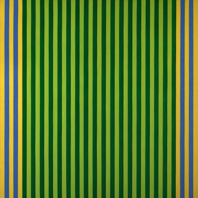 What artist Gene Davis did with stripes was turn something ordinary into works of striking beauty and art. @americanartmuseum's Gene Davis: Hot Beat” exhibit highlights 27 paintings from the artist and 1967 NEA Visual Arts Fellow. On today’s blog, we take a look inside SAAM’s brightly colored exhibit to learn just how DC earned its stripes. Full story on arts.gov/art-works #NEAarts 
Photo: Gene Davis, Limelight/Sounds of Grass, 1960, magna, Smithsonian American Art Museum, Bequest of Florence Coulson Davis. Image courtesy of Smithsonian American Art Museum