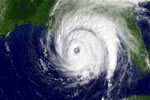 satellite image of a hurricane