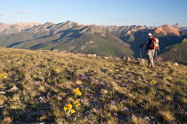 A hiker on the Continental Divide National Scenic Trail. By Bob Wick.