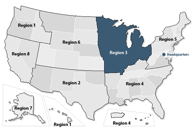 map of region three