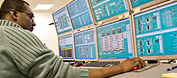 Man at SCADA system