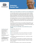 Diabetes: Dental Tips