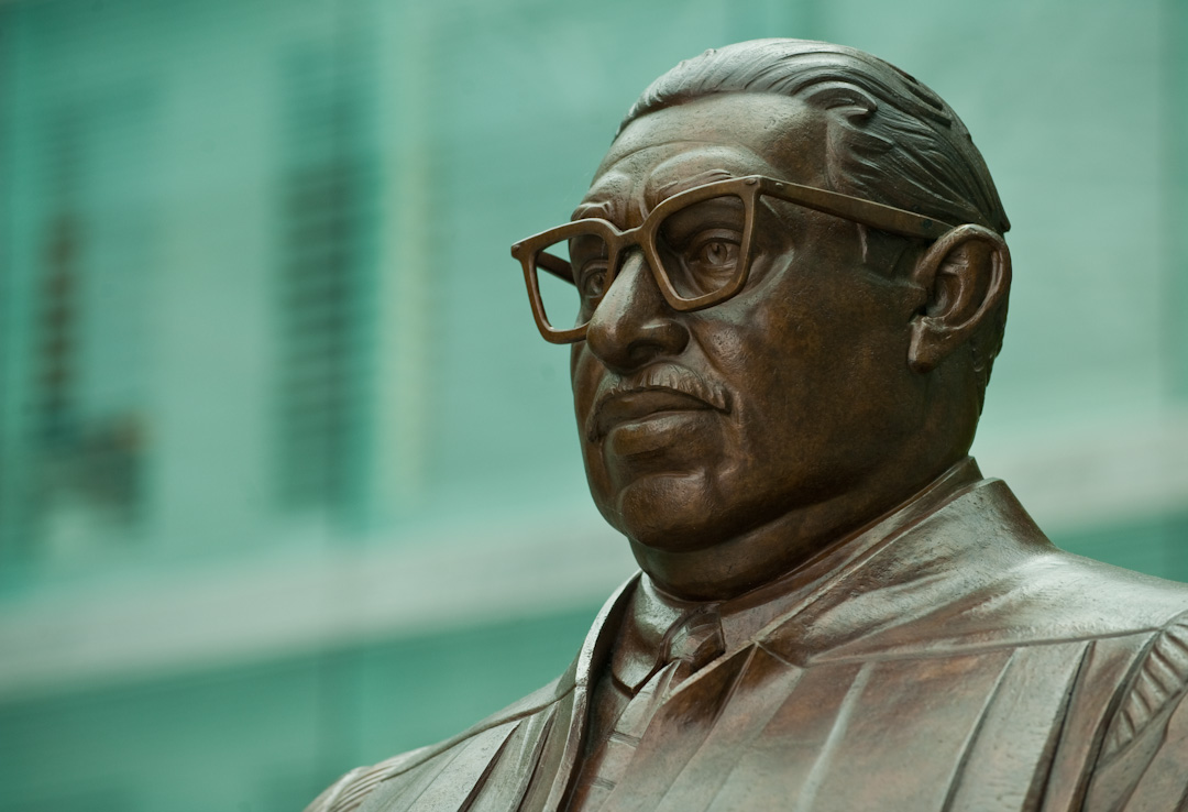 Bust of Thurgood Marshall.