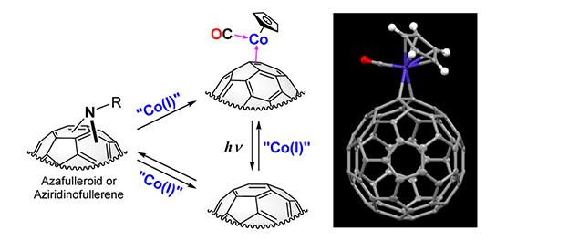 Co(I)-Mediated Removal of Addends on the C<sub>60</sub> Cage and Formation of the Monovalent Cobalt Complex CpCo(CO)(η<sup>2</sup>-C<sub>60</sub>) 
