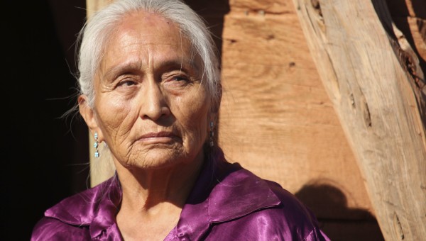 Elderly Native American woman.