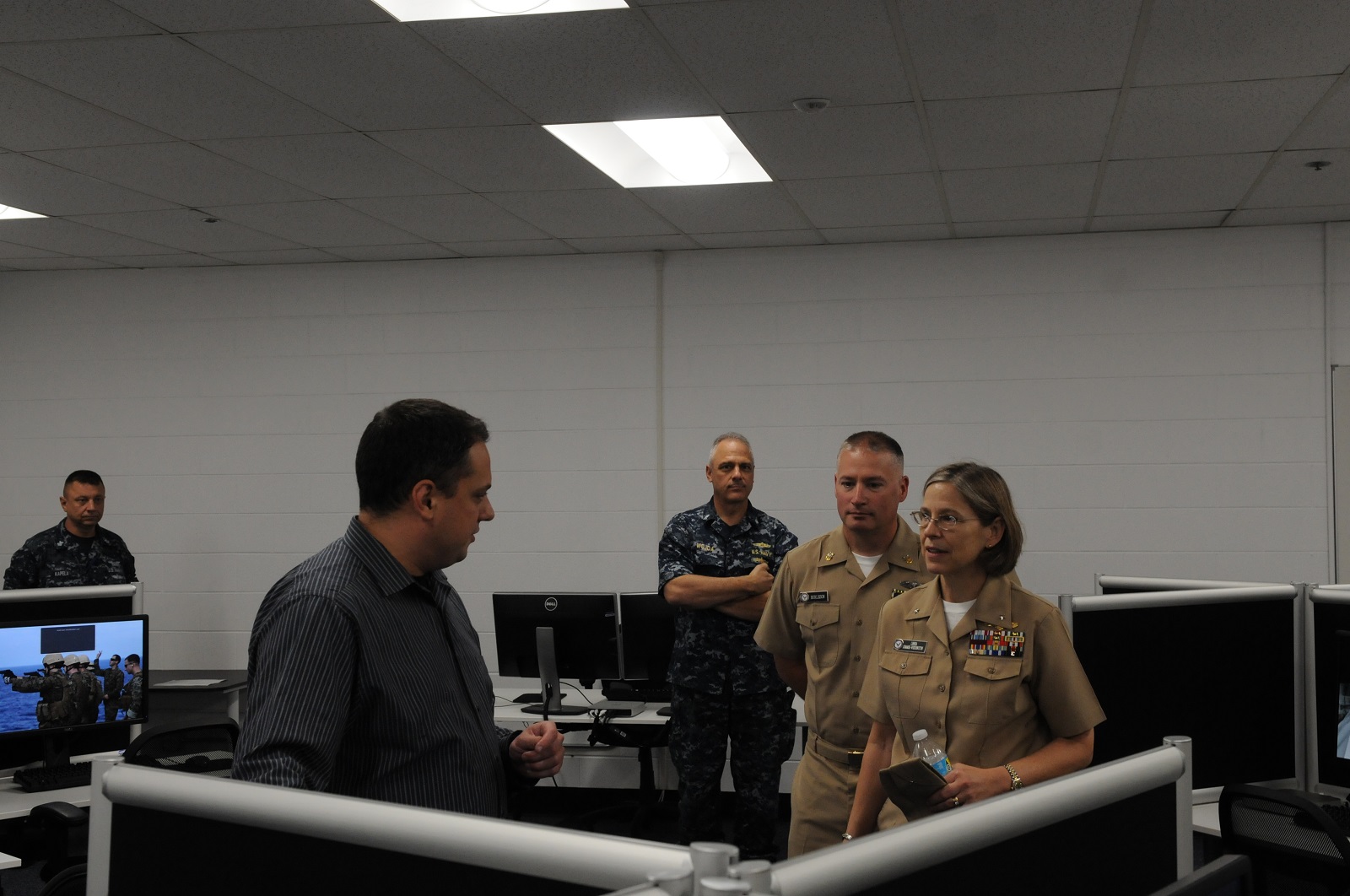 PENSACOLA, Fla. (Jun 12, 2015)  RDML Sommer-Weddington, deputy director of Warfare Integration for Information Dominance for the Chief of Naval Operations (OPNAV N2/N6FA), while visiting the Center  for Information Dominance (CID) Digital Tutor classroom and network development lab. U.S. Navy photo by ITCS(IDW/SW/AW) John T. Amason.