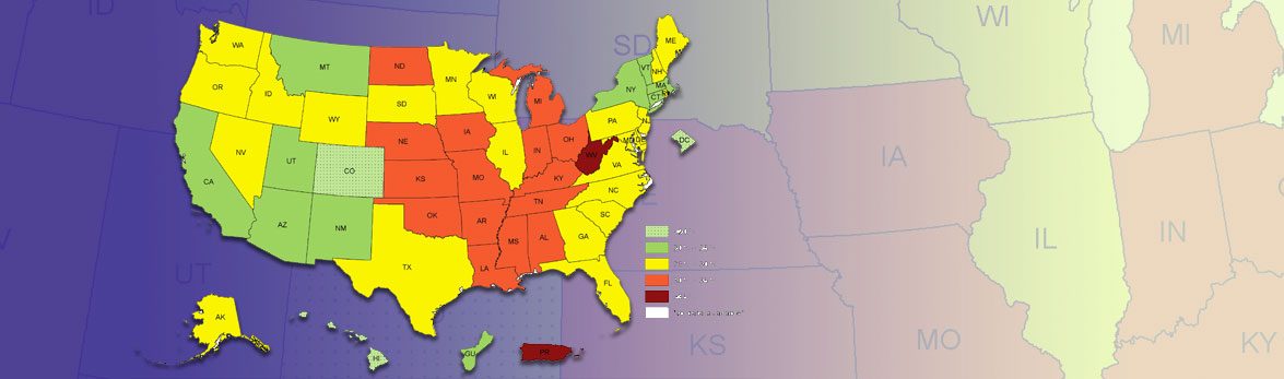 Obesity remains high, varies by state, and affects some groups more than others. 