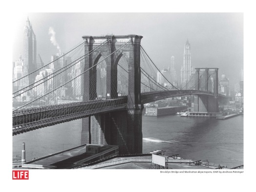 Brooklyn Bridge and Manhattan Skyscrapers, by Andreas Feininger, 1948, Poster