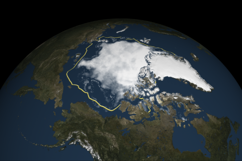 Arctic sea on on September 11, 2015