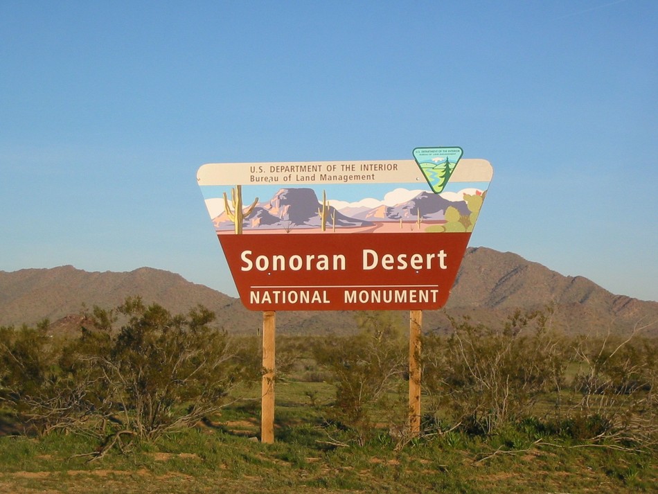 Sonoran Desert National Monument sign