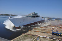 MOSS POINT, Miss. (March 27, 2013) The Military Sealift Command navigation test support ship Pre-Commissioning Unit (PCU) Maury (T-AGS 66) is launched at VT Halter Marine in Moss Point, Miss. Maury is named in honor of Cmdr. Matthew Fontaine Maury, known as the "father of modern oceanography." Designed to perform acoustic, biological, physical and geophysical surveys, Maury will provide the U.S. military with essential information on the ocean environment. The ship is expected to be delivered in 2014. U.S. Navy photo by David Stoltz. 