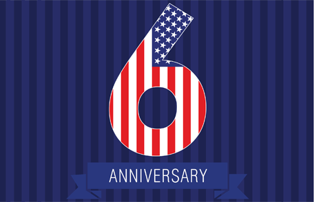 6-year anniversary logo