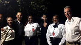 Obamas arrive in British Virgin Islands on first post-White House vacation