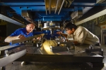 This technology transfer public-private partnership project at Pacific Northwest National Laboratory demonstrates friction stir welding, a process that overcomes the challenges of traditional laser welding, enabling manufacturers to use more lightweight materials in more vehicle components, thus improving fuel efficiency. | <em>Photo courtesy of Pacific Northwest National Laboratory</em>