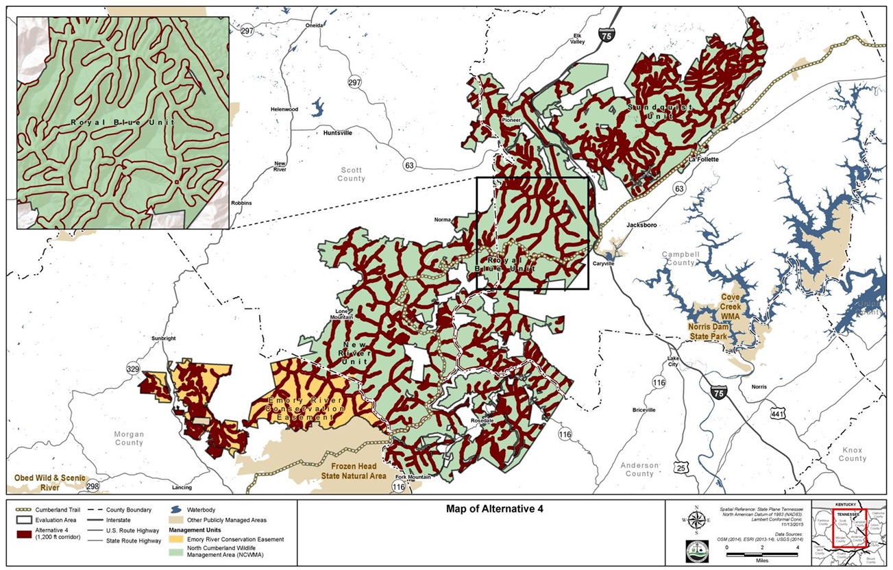 Map of Alternative 4 (OSMRE’s preferred alternative)