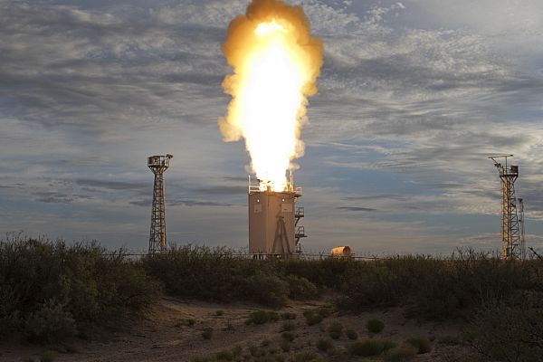 WHITE SANDS MISSILE RANGE, N.M. (Sept. 12, 2016)  A Standard Missile 6 launches to engage an over-the-horizon threat as part of the U.S. Navy’s first live fire demonstration to successfully test the integration of the F-35 with existing Naval Integrated Fire Control-Counter Air (NIFC-CA) architecture. During the test, an unmodified U.S. Marine Corps F-35B acted as an elevated sensor to send data through its Multi-Function Advanced Data Link to a ground station connected to USS Desert Ship (LLS 1), a land-based launch facility designed to simulate a ship at sea. U.S. Army photo by Drew Hamilton.