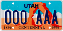 Utah Centennial Plate