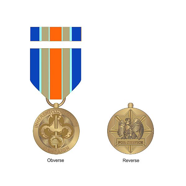 Defense Secretary Ash Carter announced the creation of the Inherent Resolve Campaign Medal, March 30, 2016. DoD Illustration.