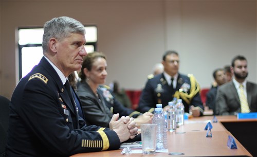 U.S. Army Gen. David M. Rodriguez, the commander of U.S. Africa Command met Ugandan Chief of Defense Forces Katumba Wamala and other senior officials of the Uganda People’s Defense Forces in Kampala Sept. 30, 2015. (Photo courtesy U.S. Embassy - Kampala)