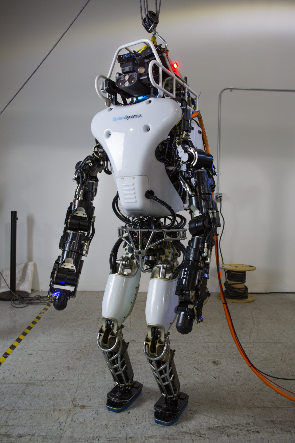 The DARPA Robotics Challenge teams using the Atlas robot met in Waltham, Mass., on January 12, 2015, to learn about upgrades to the robot. DARPA image courtesy of Worcester Polytechnic Institute.