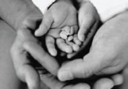Black & White Parent & Child Hands
