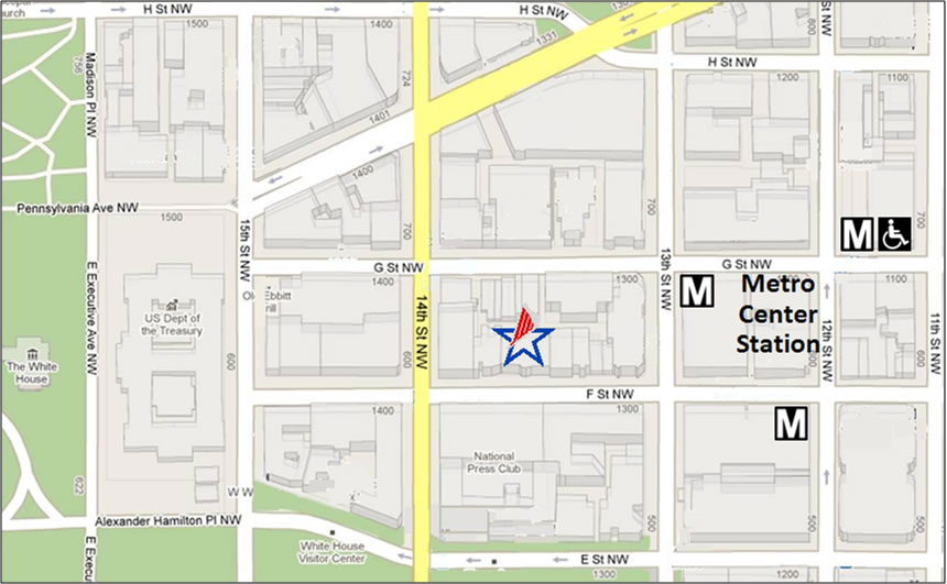 detail of map showing Board office on F Street, north side, mid-block between 13th and 14th Streets, NW
