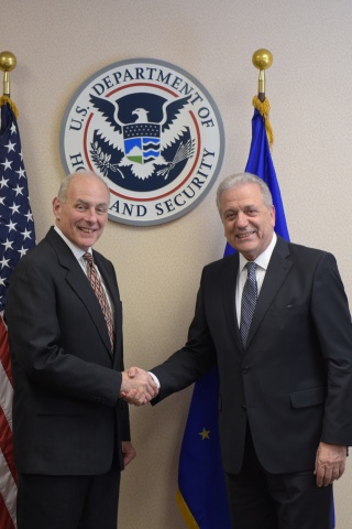 Secretary Kelly and EU Commissioner Dimitris Avramopoulos Meet