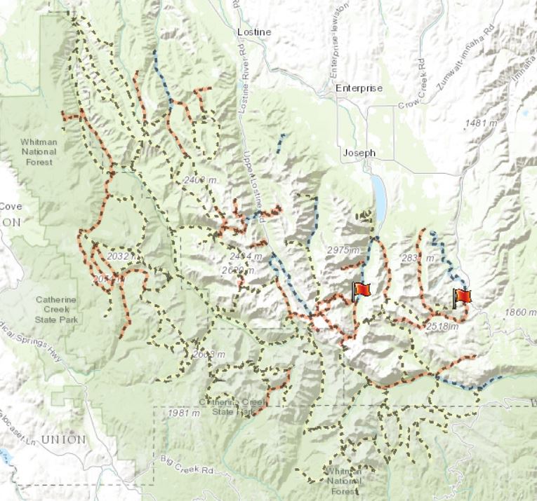 Interactive Trails Map for Eagle Cap Wilderness