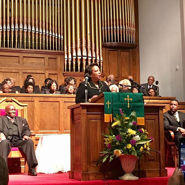 "Because of what happened here in Birmingham, I stand before you today as Attorney General of the United States, serving in the cabinet of the first African American President of the United States. That progress is real, it is remarkable, and it should be a source of pride and hope for all Americans." – Attorney General Loretta E. Lynch during her final speech as Attorney General at 16th Street Baptist Church in commemoration of Dr. Martin Luther King Jr.